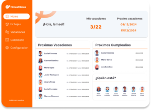 Captura del panel de control de HorasClaras mostrando la gestión de asistencia para micropymes